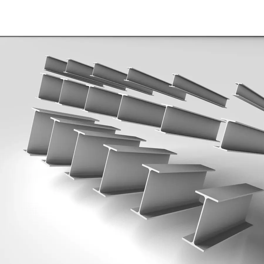 Metal Beam IPE 3D model_0