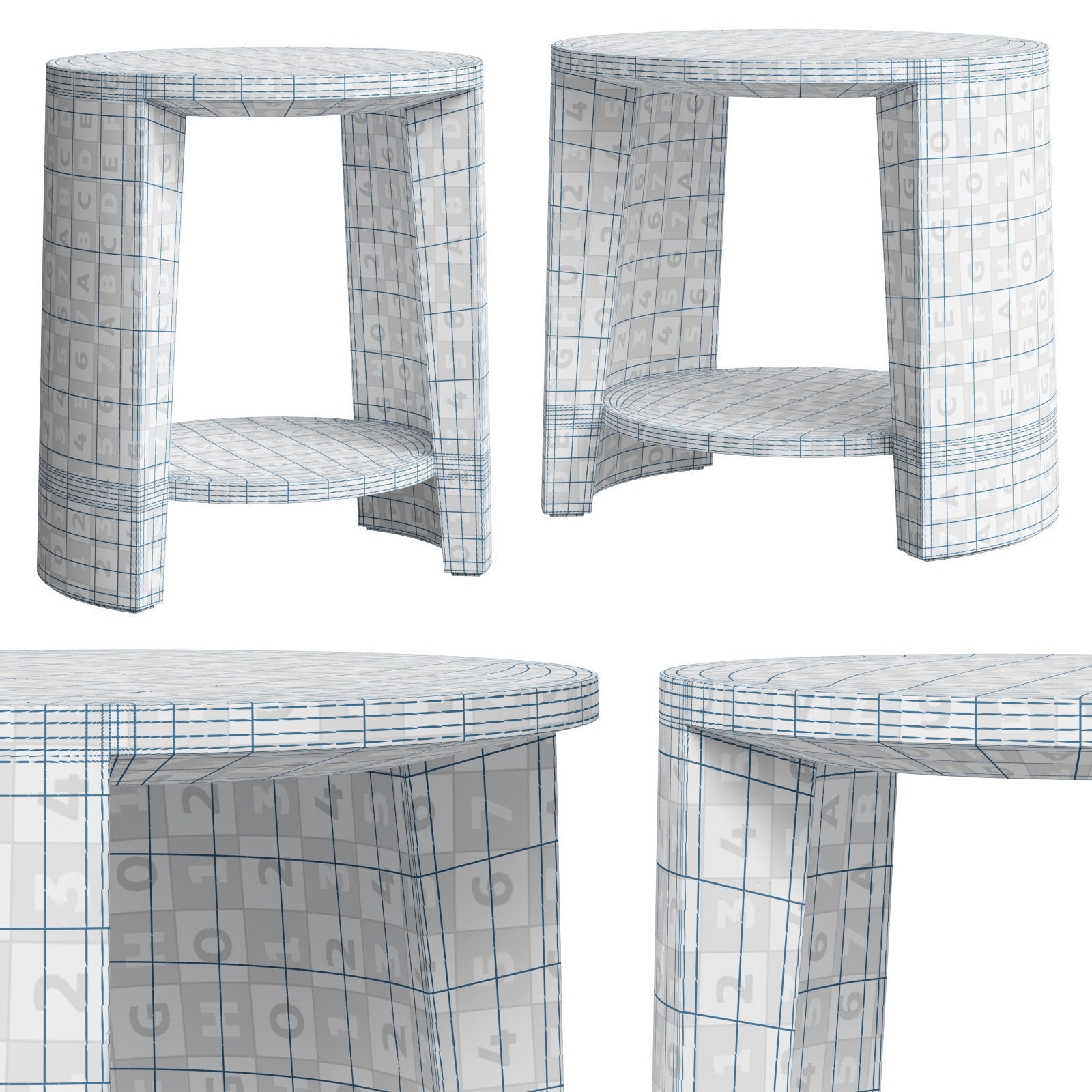 Restoration Hardware side tables Wyeth 3D model_14