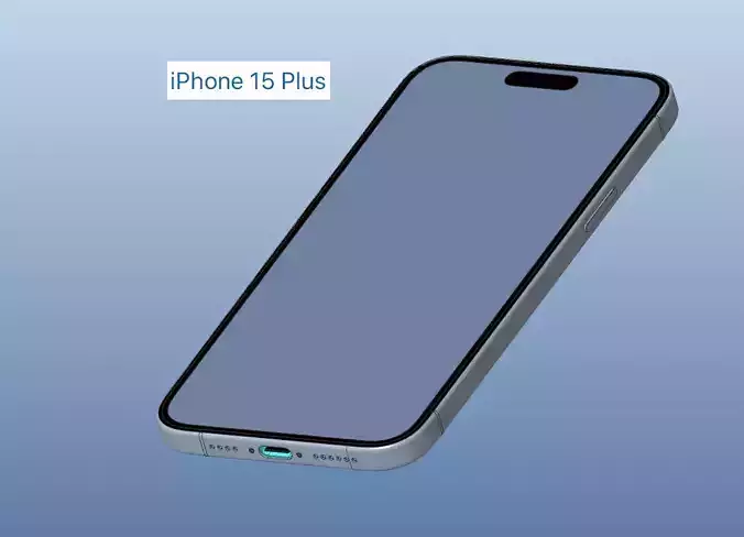High-quality iPhone 15 Plus 3D Model - Original Dimensions