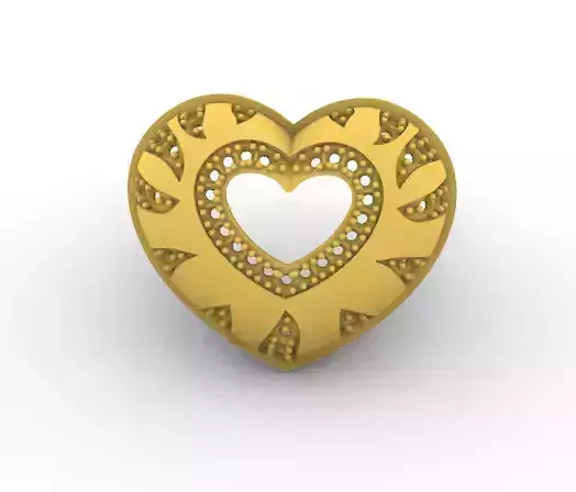Heart Jewel Flames  3D print model