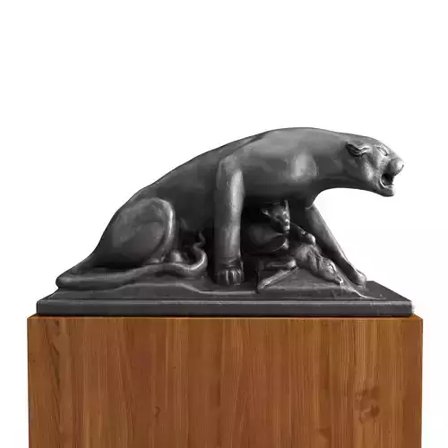 Lying panther sculpture