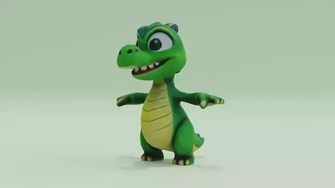 Baby Dragon T-pose Character