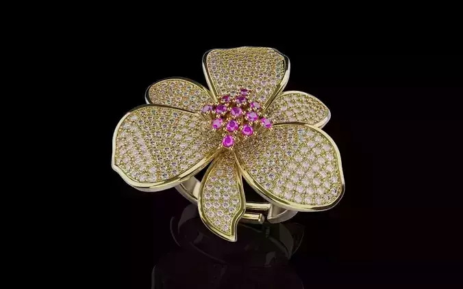 Wild Orchid Flower Ring 032