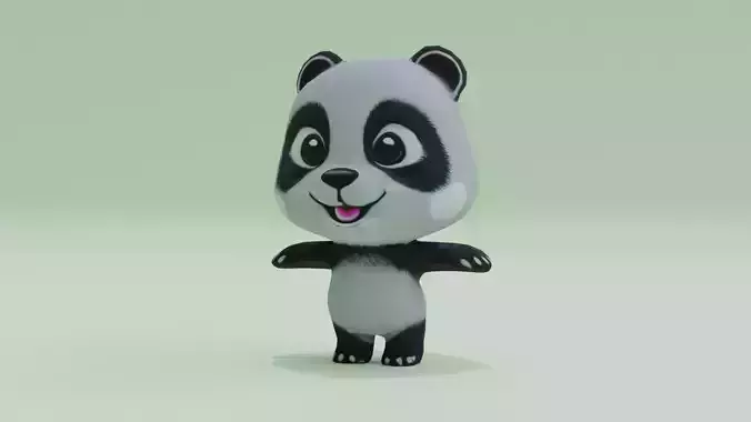 Baby Panda T-Pose Character