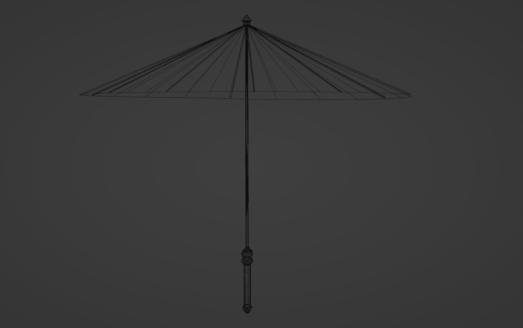 Katana Umbrella Prop Low-poly 3D model_6