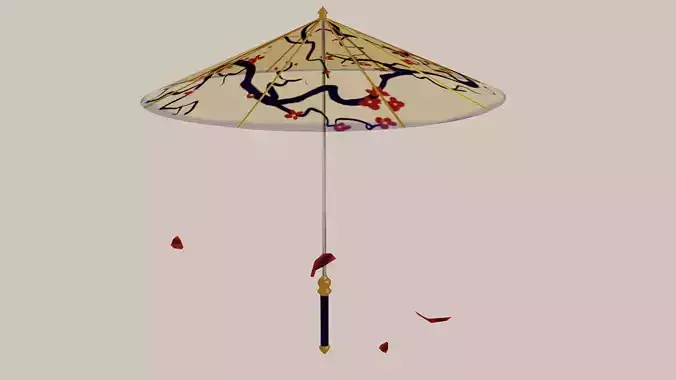 Katana Umbrella Prop Low-poly 3D model