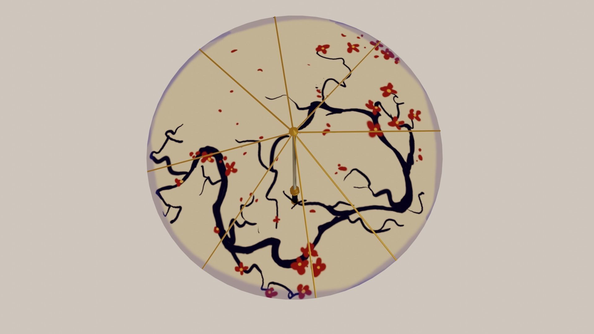 Katana Umbrella Prop Low-poly 3D model_2