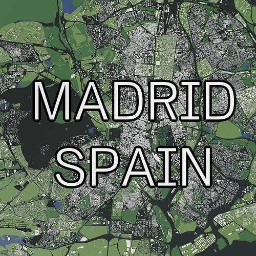 Madrid Spain - city and mass buildings 3D model
