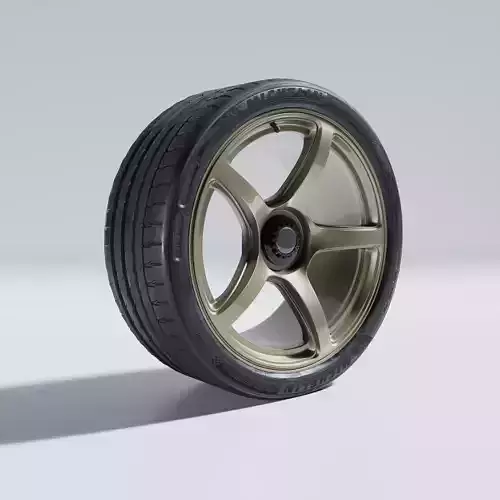 Michelin Street Wheel HighPoly LowPoly