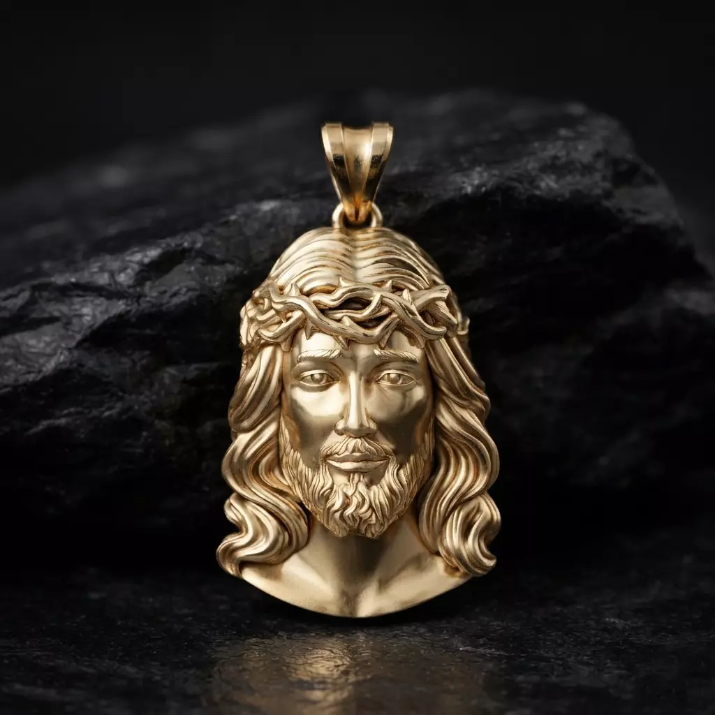 Jesus Christ Head With Thorns Pendant v2 3D print model