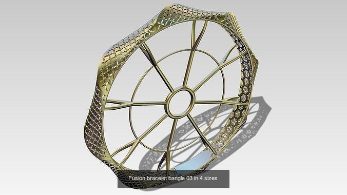9 Fusion bracelet bangle in 4 sizes 3D Model Collection_3