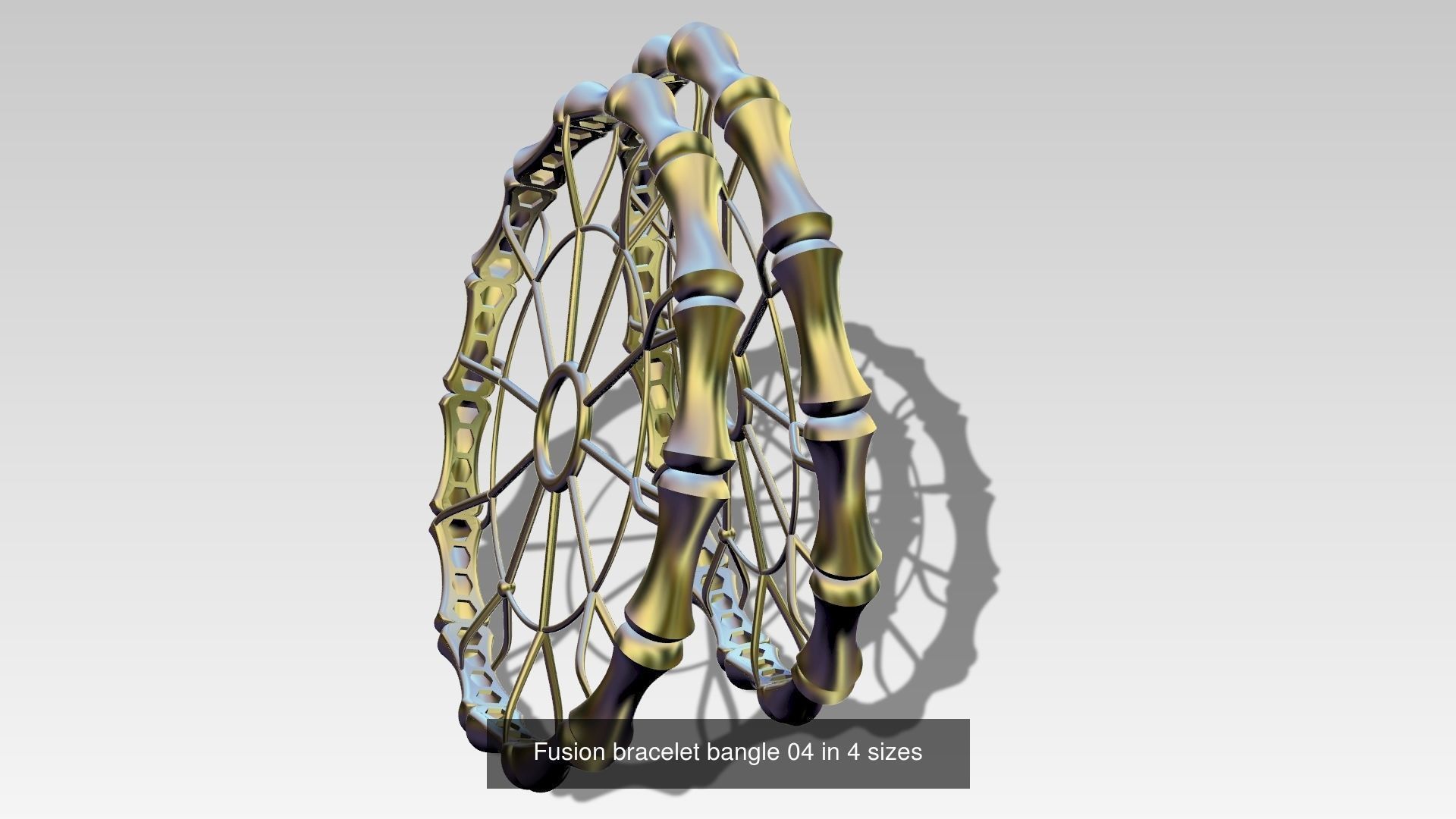 9 Fusion bracelet bangle in 4 sizes 3D Model Collection_4