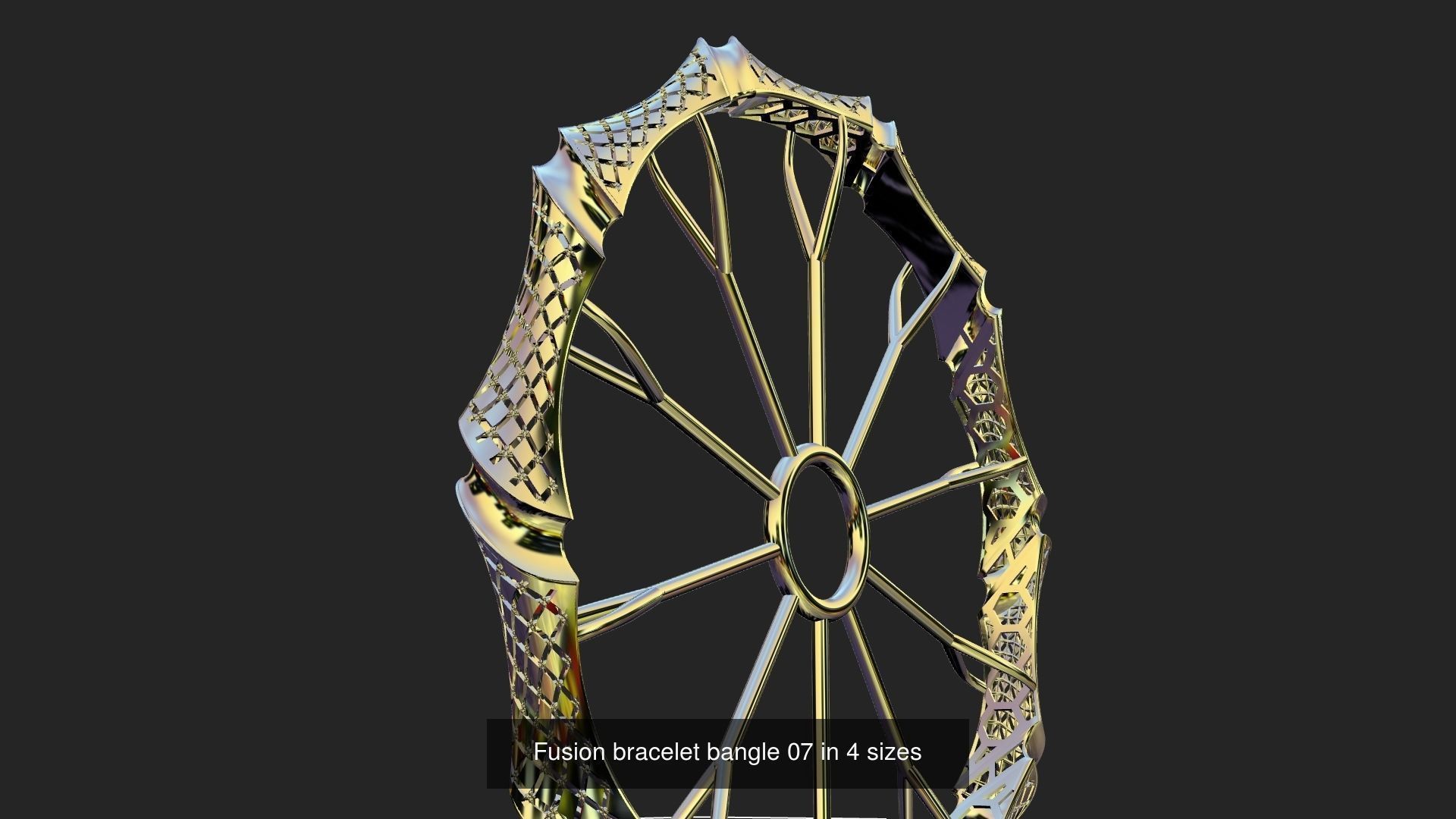 9 Fusion bracelet bangle in 4 sizes 3D Model Collection_7