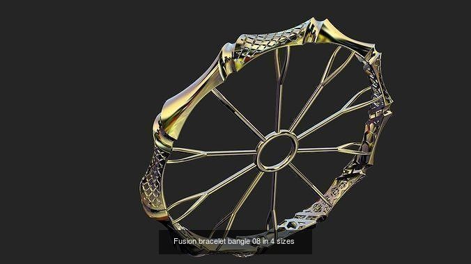 9 Fusion bracelet bangle in 4 sizes 3D Model Collection_8