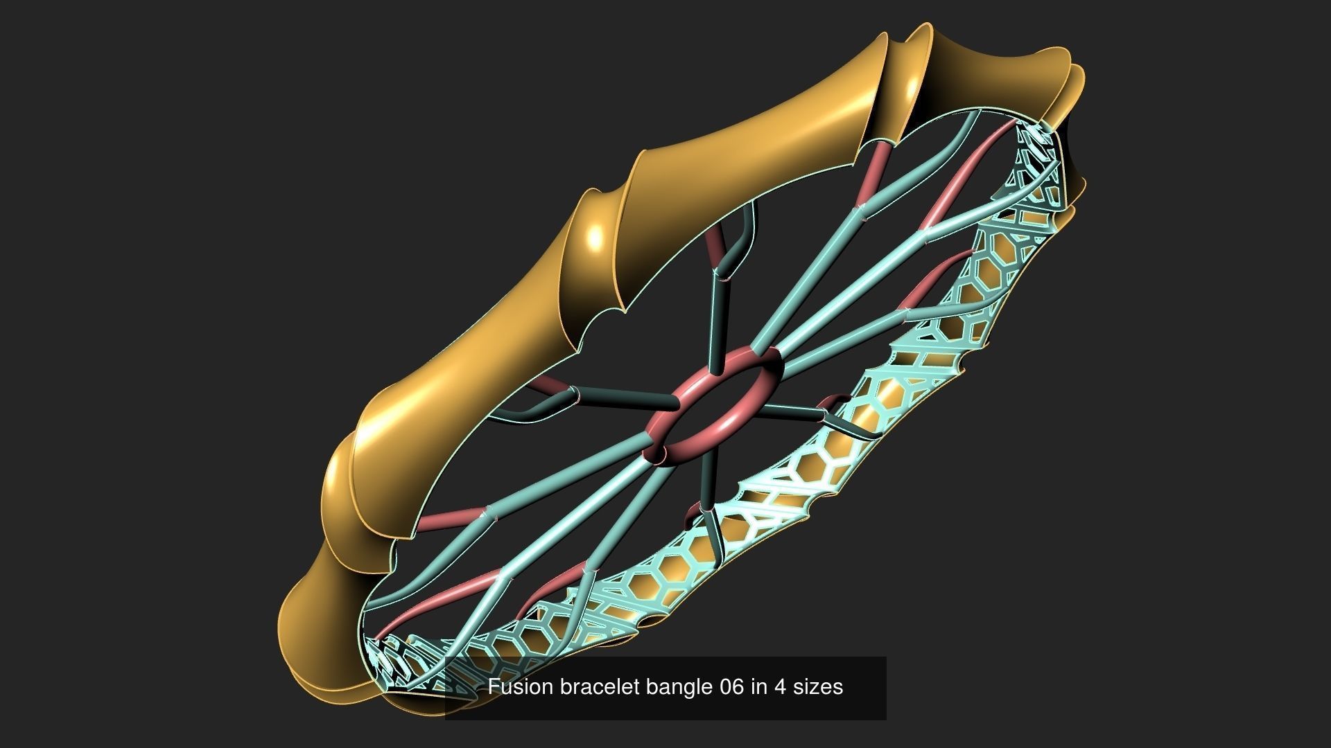 9 Fusion bracelet bangle in 4 sizes 3D Model Collection_6