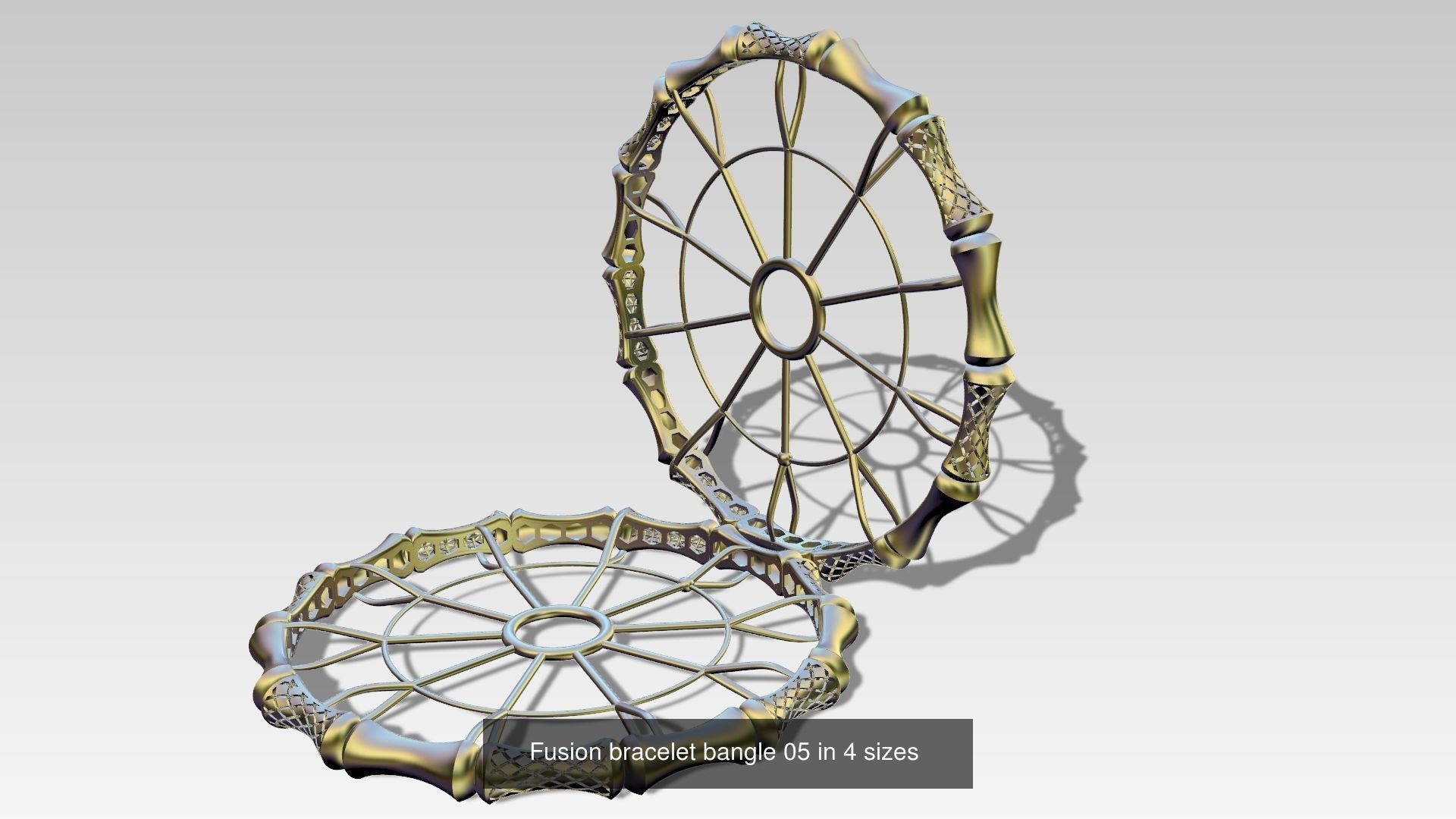 9 Fusion bracelet bangle in 4 sizes 3D Model Collection_5