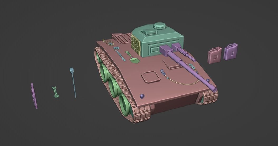 Little tank Free 3D model_3