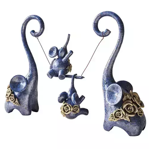 Set of decorative elephants