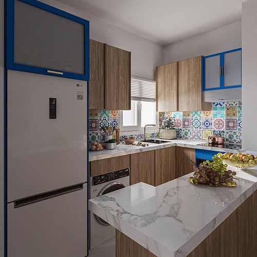 Hotel Unit interior scene  3D model 3