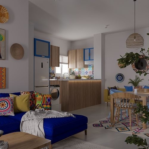 Hotel Unit interior scene  3D model