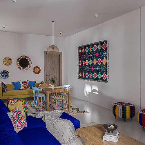 Hotel Unit interior scene  3D model 7