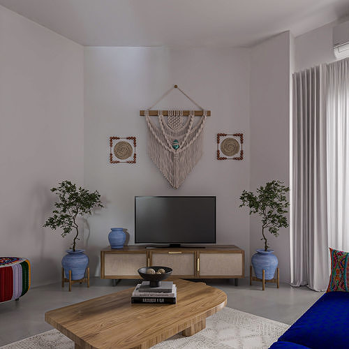 Hotel Unit interior scene  3D model 5