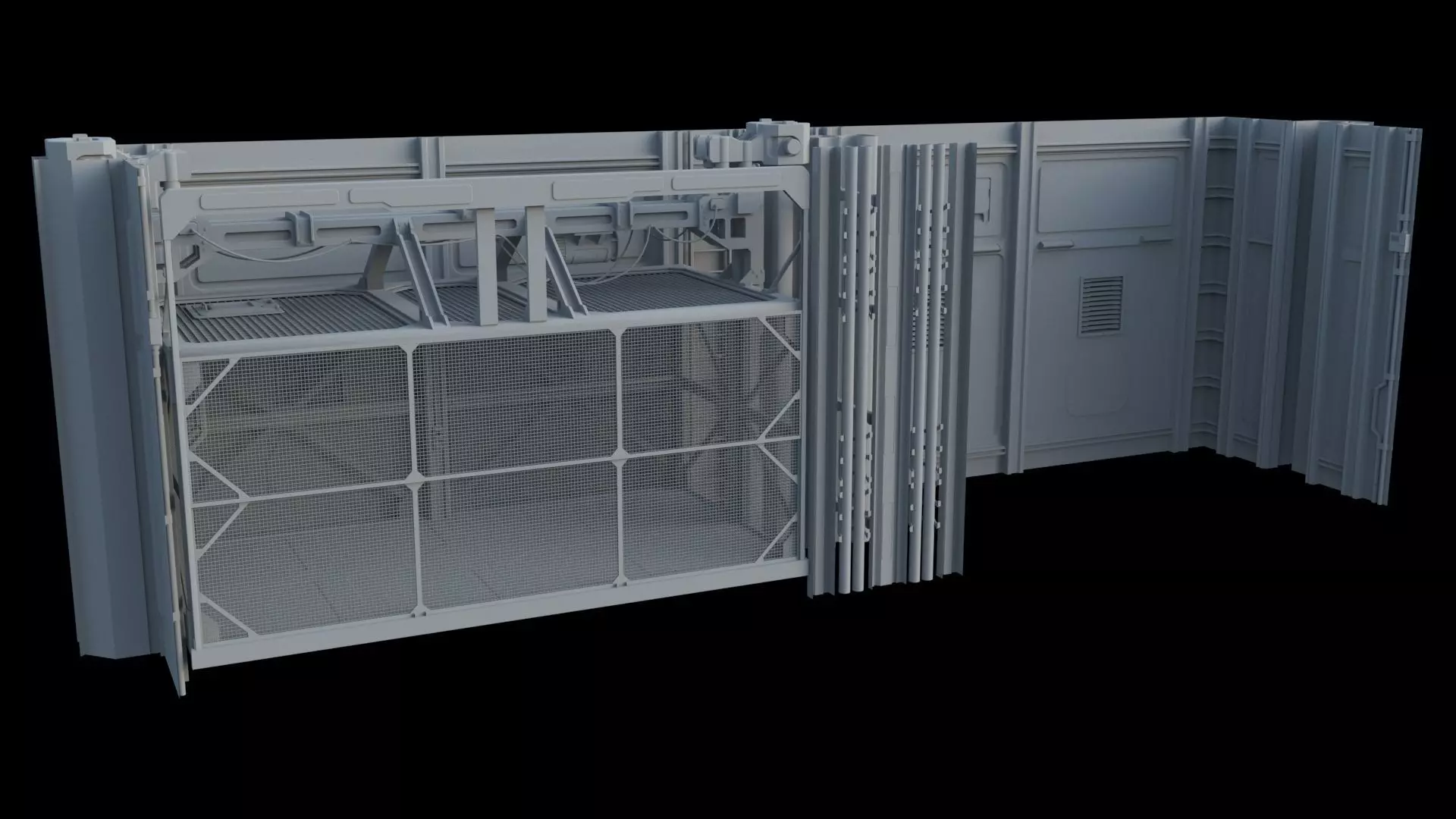 Service Elevator and Shaft 3D model_0