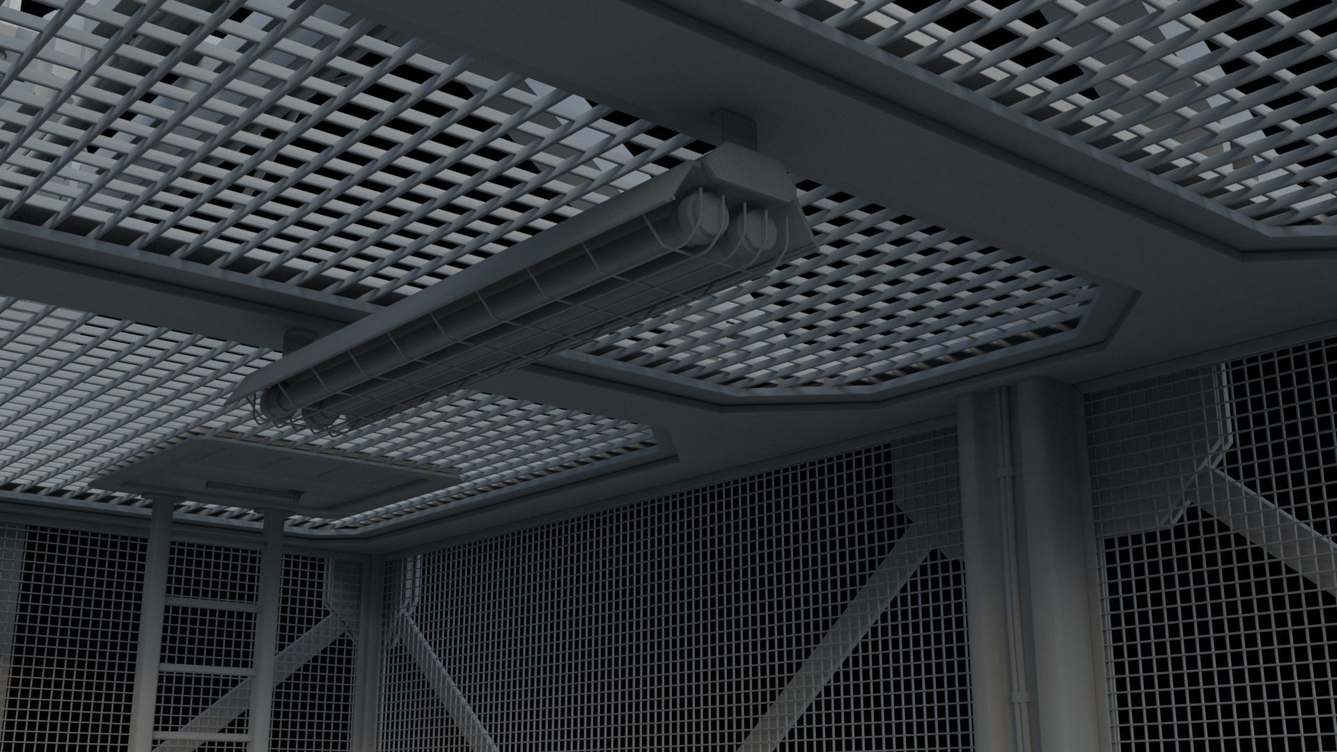 Service Elevator and Shaft 3D model_9