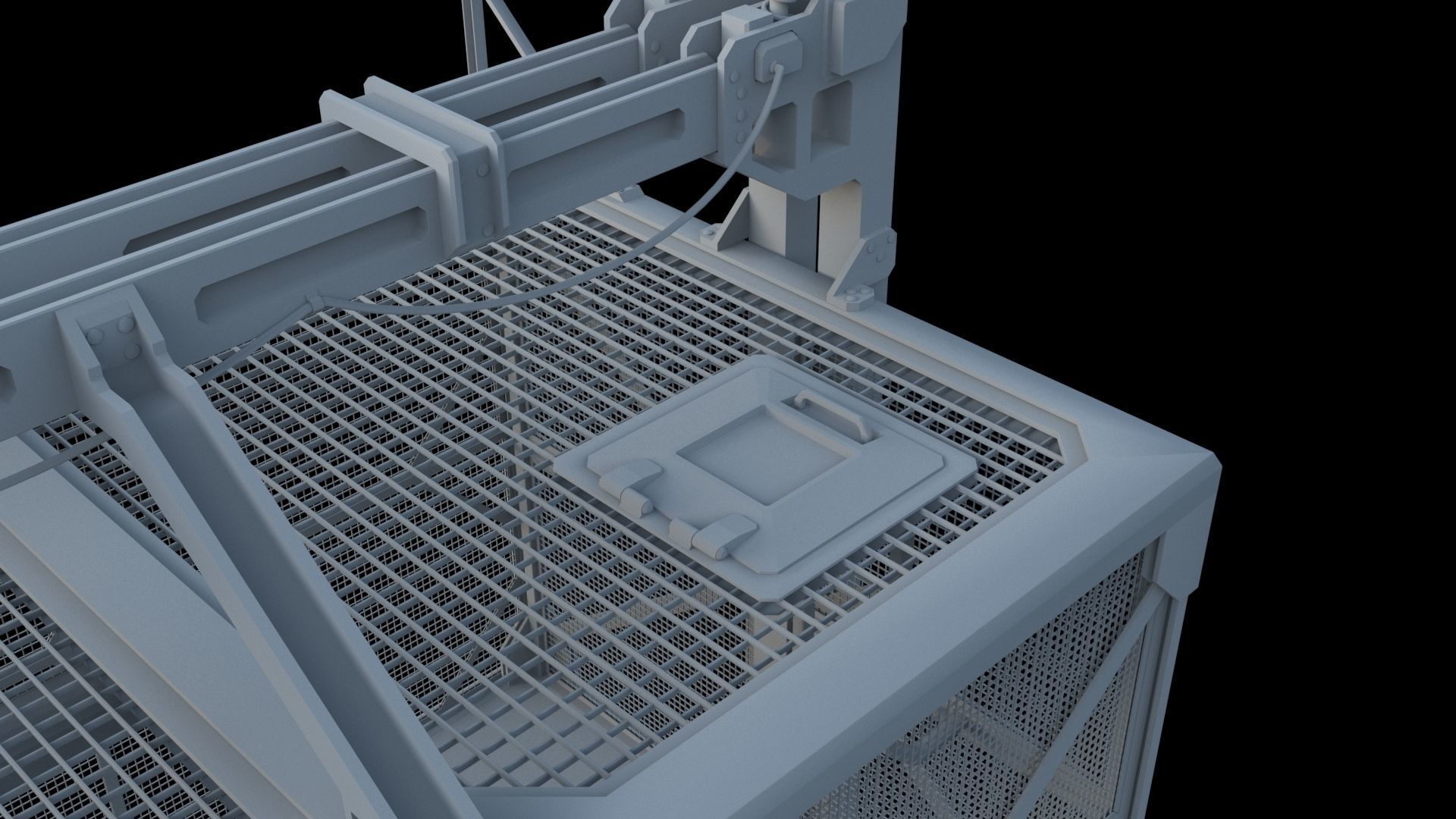 Service Elevator and Shaft 3D model_6