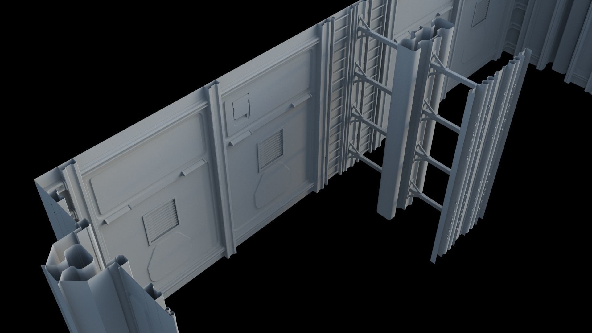 Service Elevator and Shaft 3D model_15