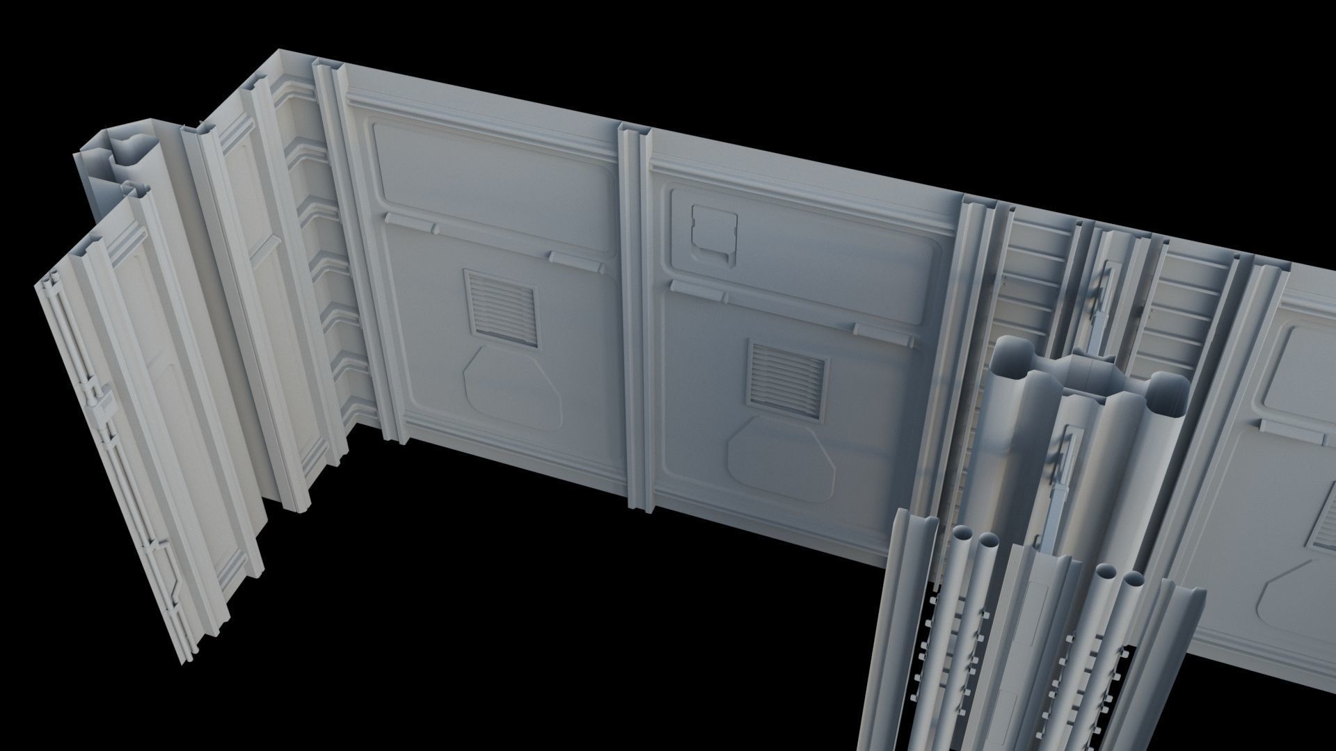 Service Elevator and Shaft 3D model_14