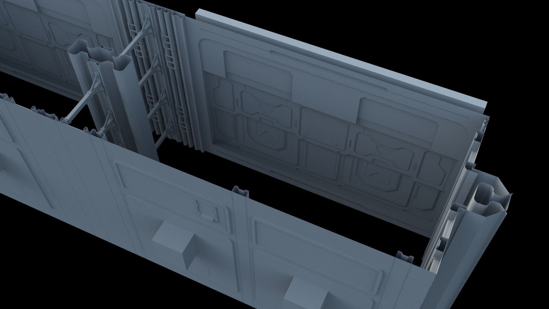 Service Elevator and Shaft 3D model_16