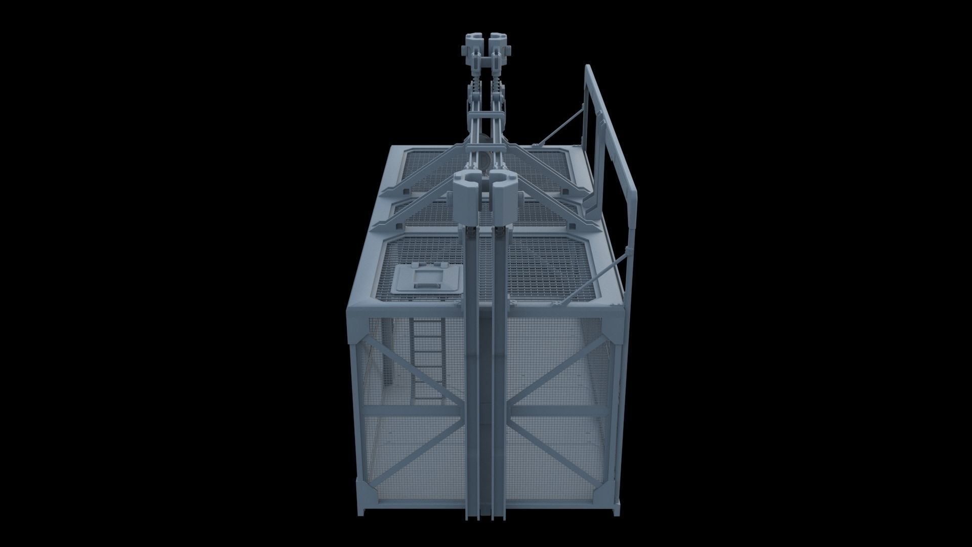 Service Elevator and Shaft 3D model_12