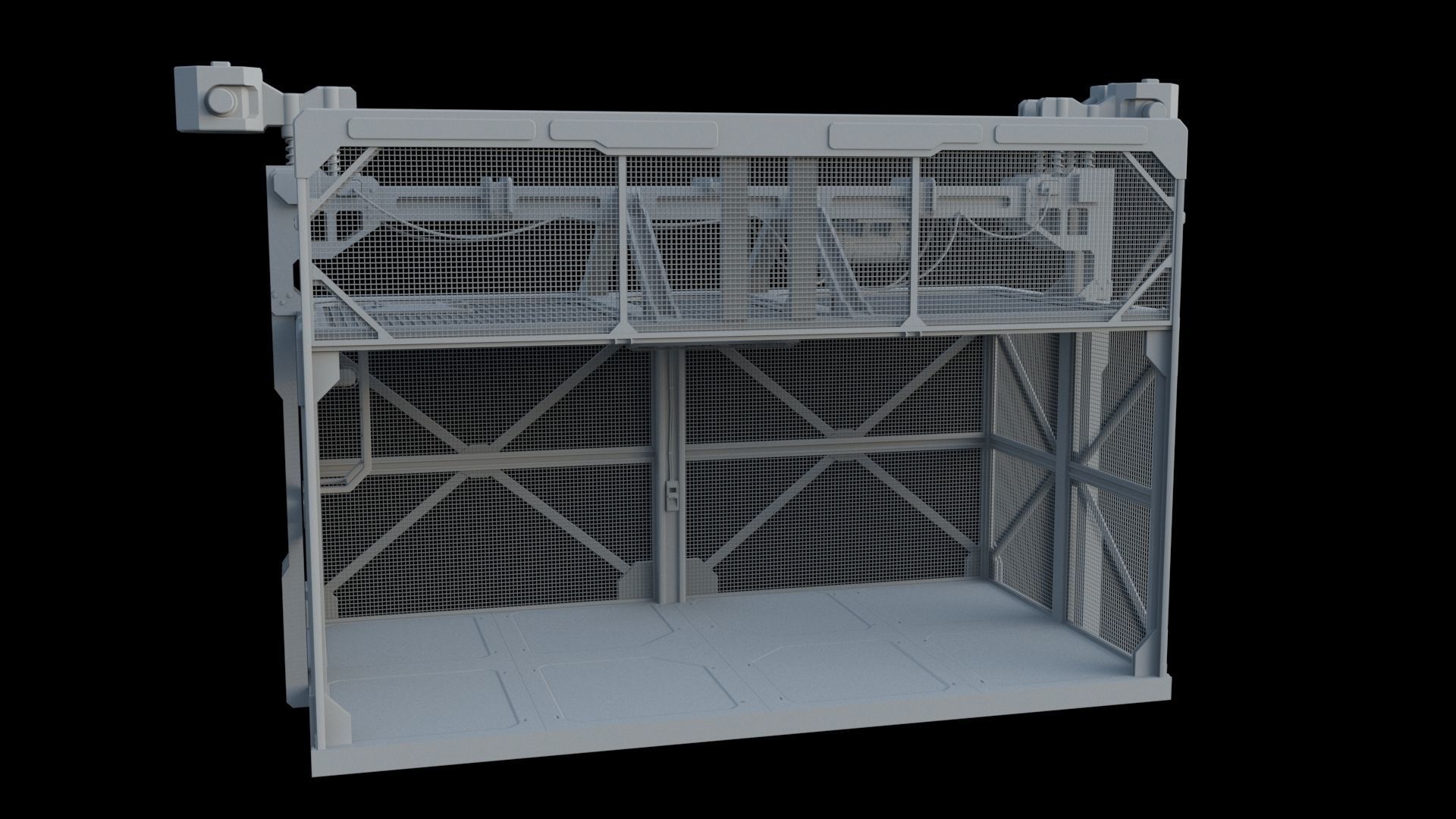 Service Elevator and Shaft 3D model_7