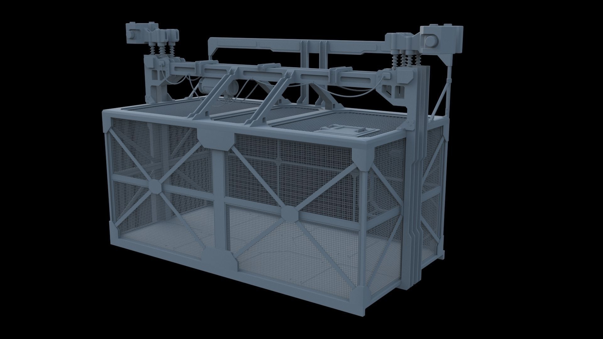 Service Elevator and Shaft 3D model_2