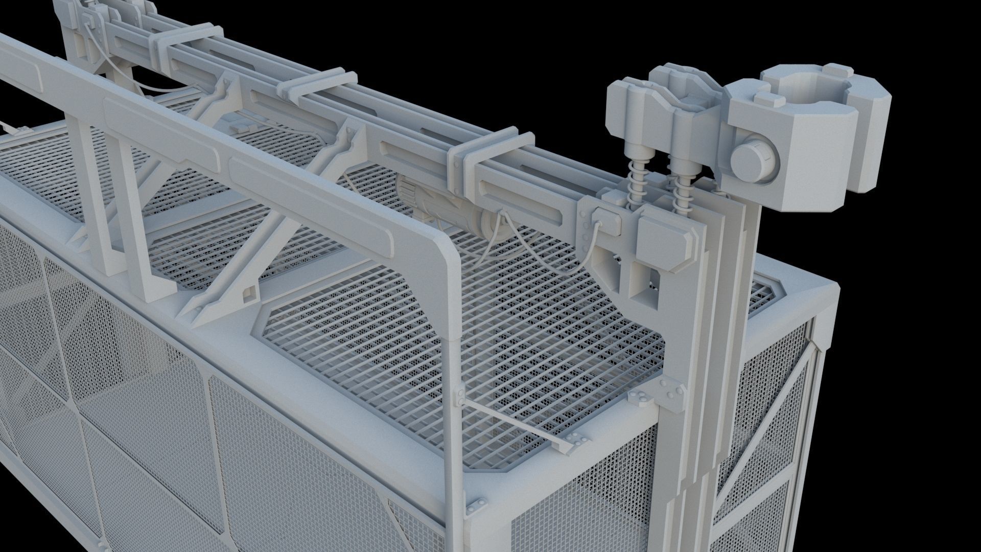 Service Elevator and Shaft 3D model_4