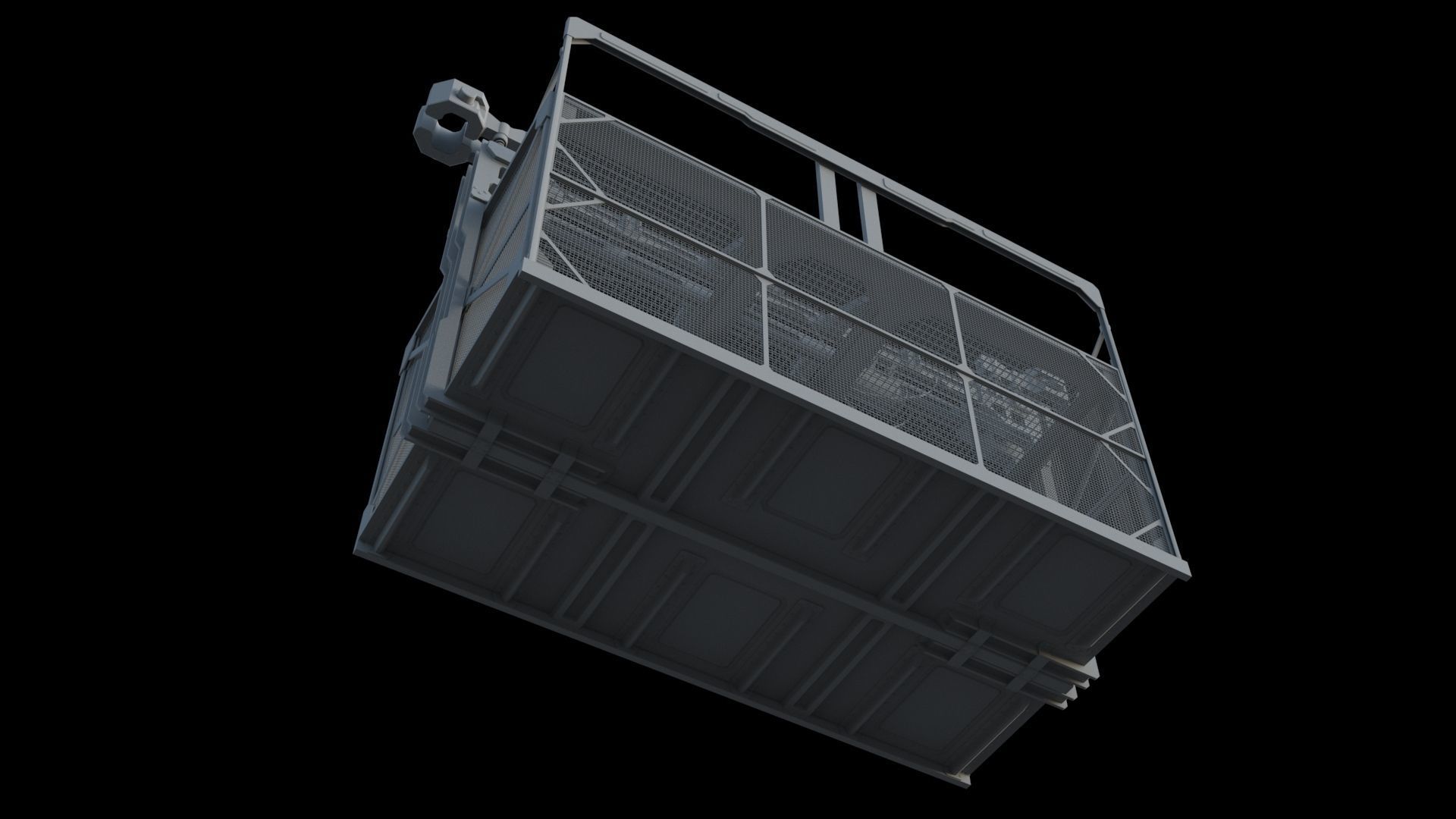 Service Elevator and Shaft 3D model_11