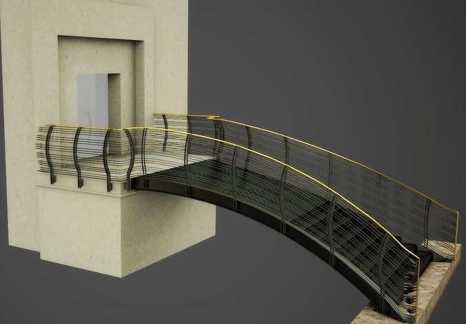 Steel bridge 3D model