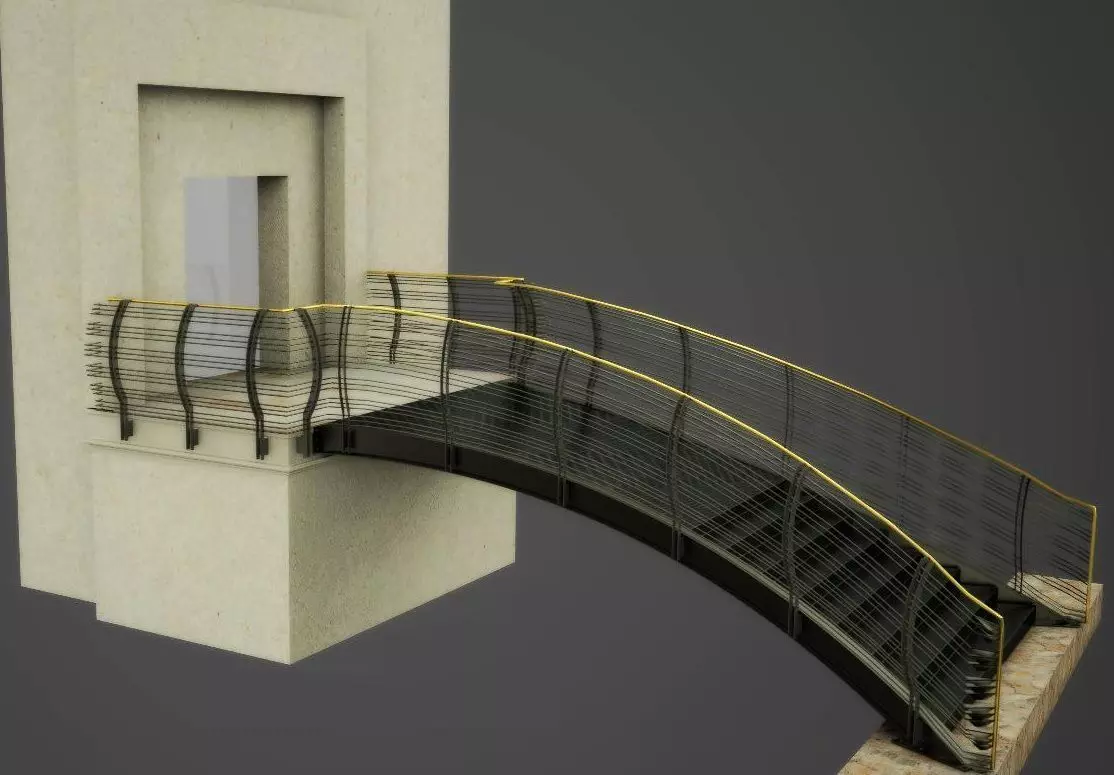 Steel bridge 3D model_0