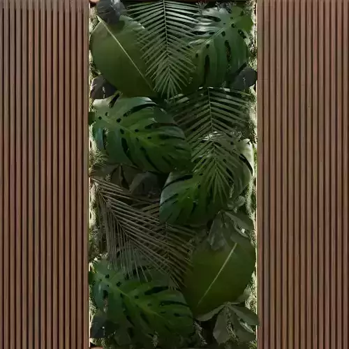 Vertical Leaf Tropical Wall Low-poly 3D model