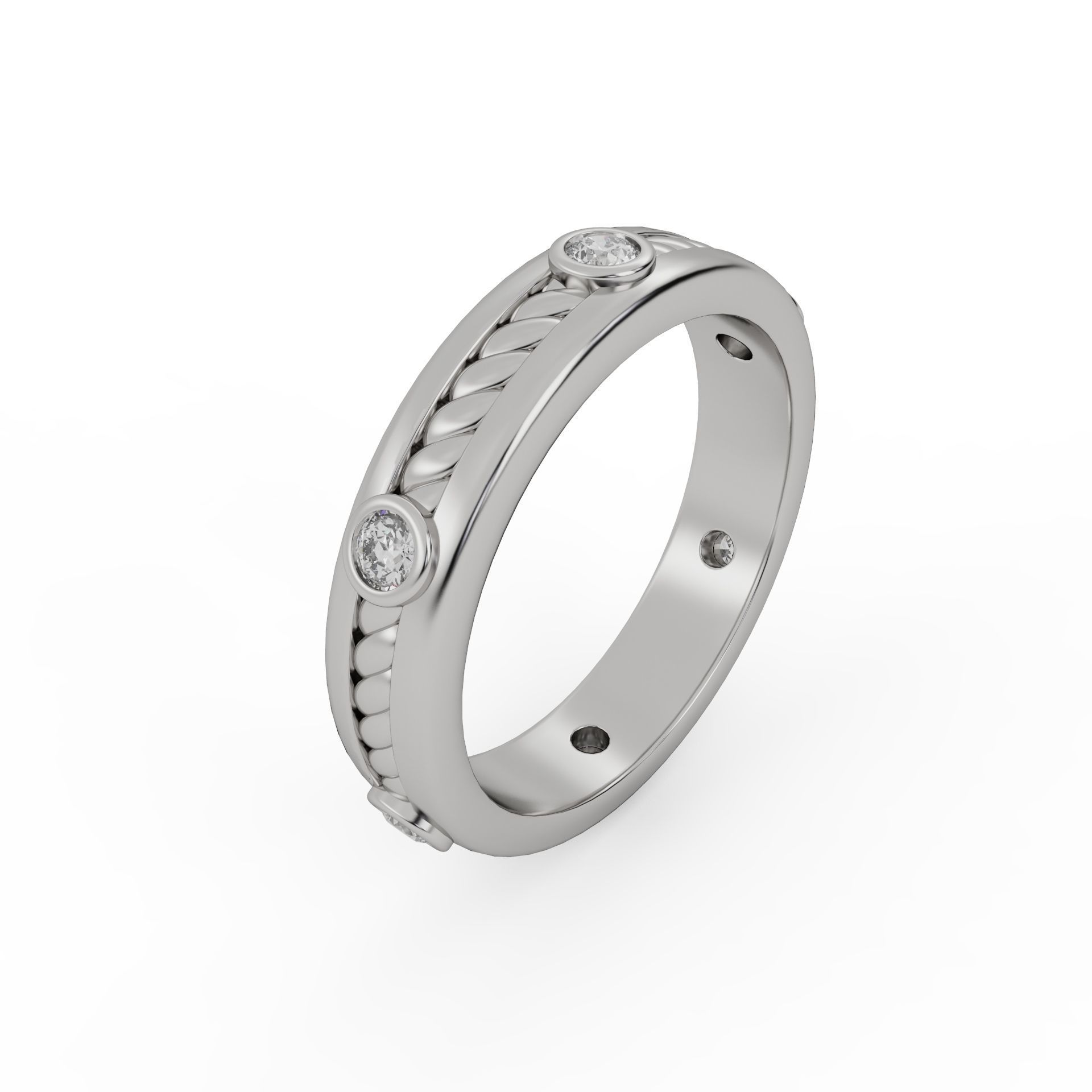 Gold ring 007 3D print model_1
