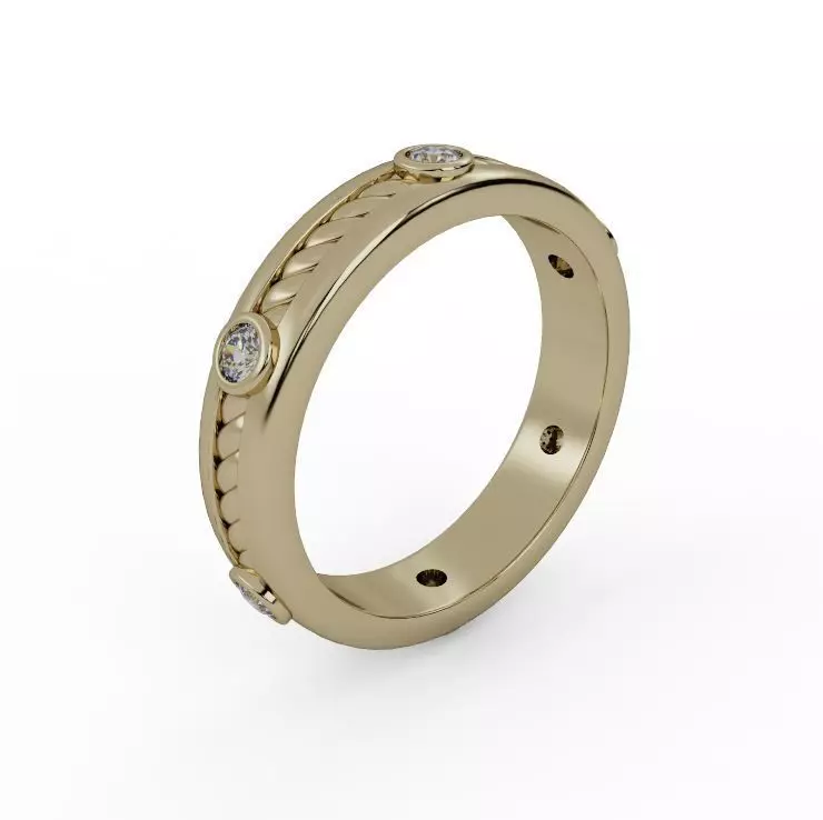 Gold ring 007 3D print model_0