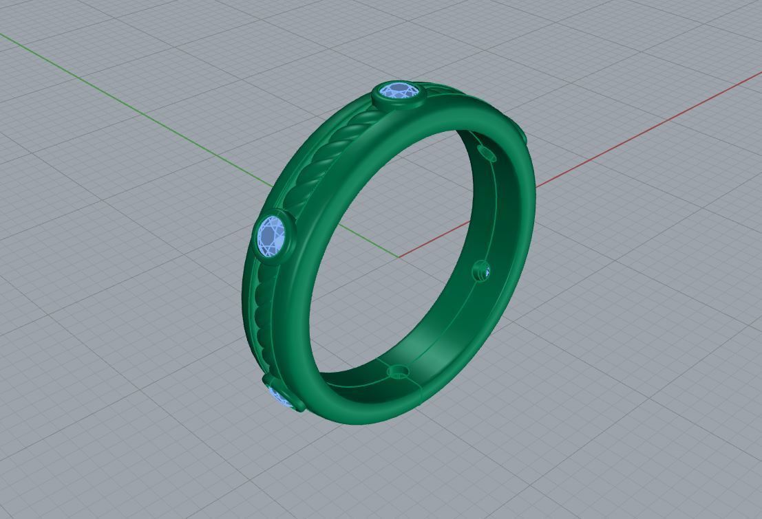 Gold ring 007 3D print model_4