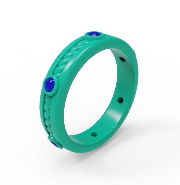 Gold ring 007 3D print model_3