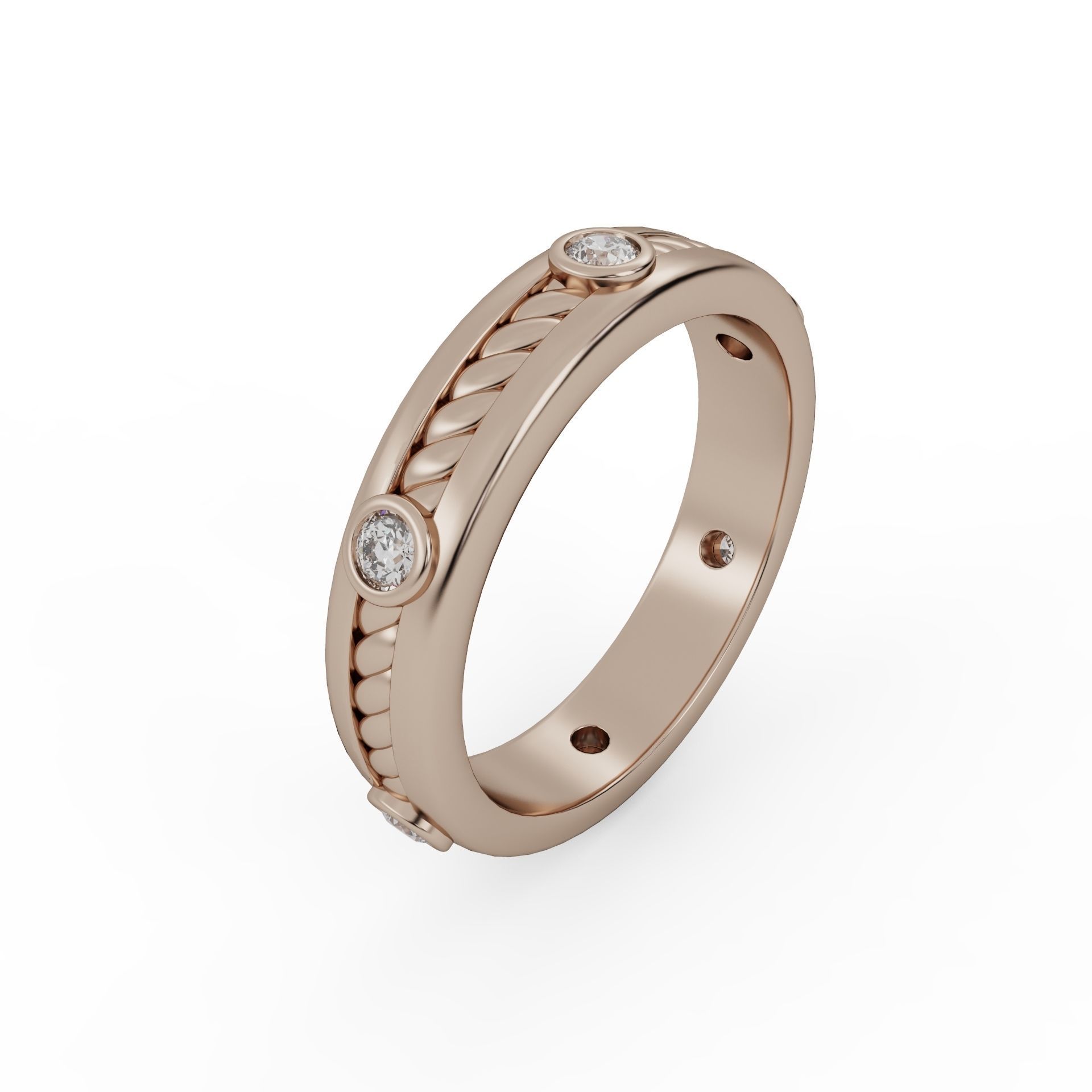 Gold ring 007 3D print model_5