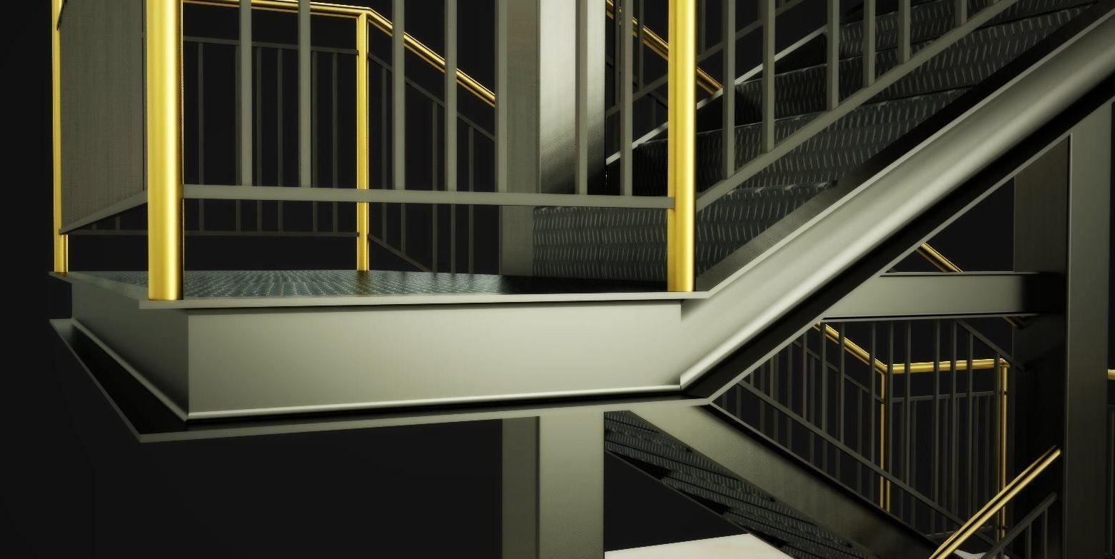 Emergency staircase 3D model_8