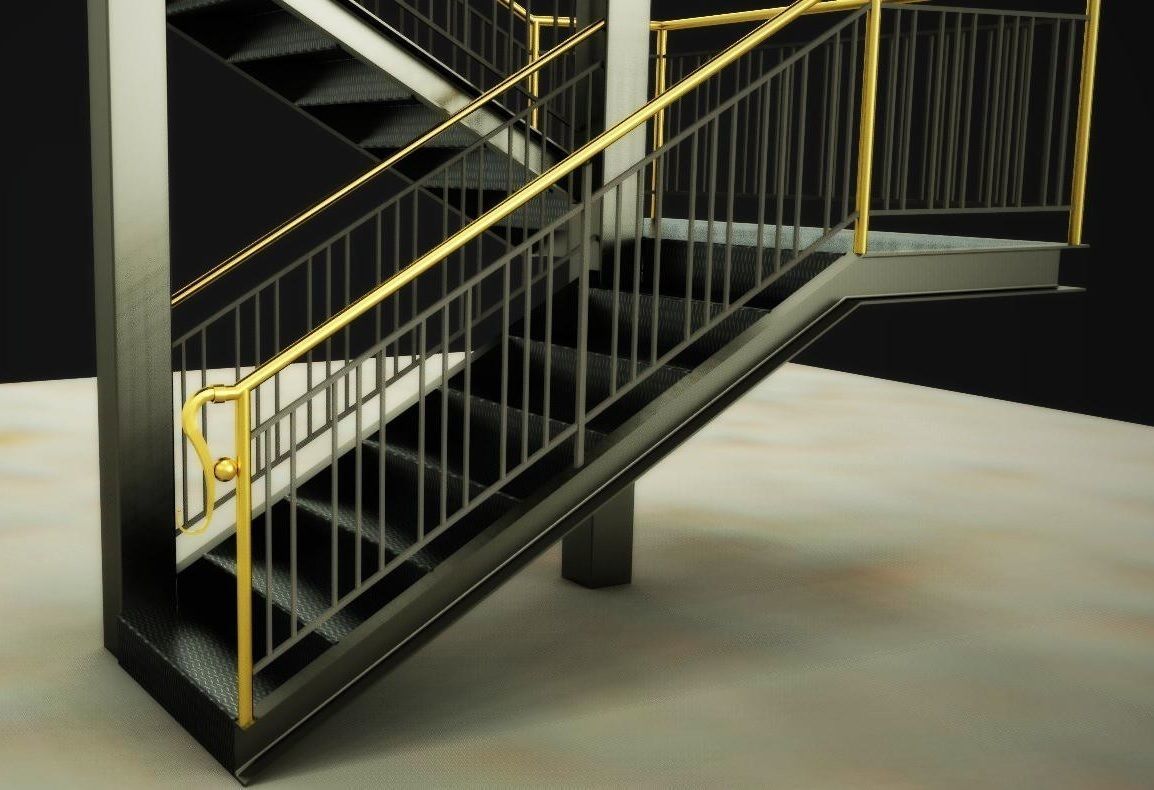 Emergency staircase 3D model_7