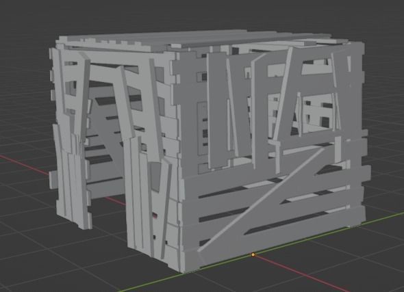 Shack Low-poly 3D model_1