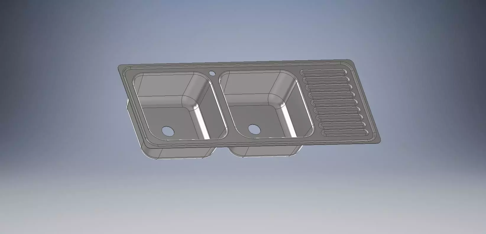 Stainless steel sink 3D model_0