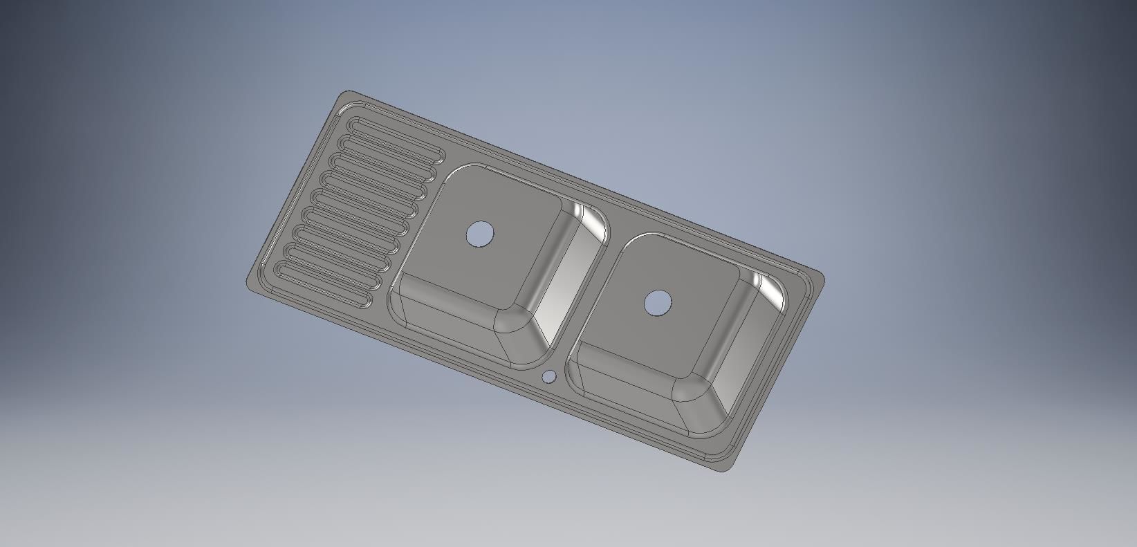 Stainless steel sink 3D model_3